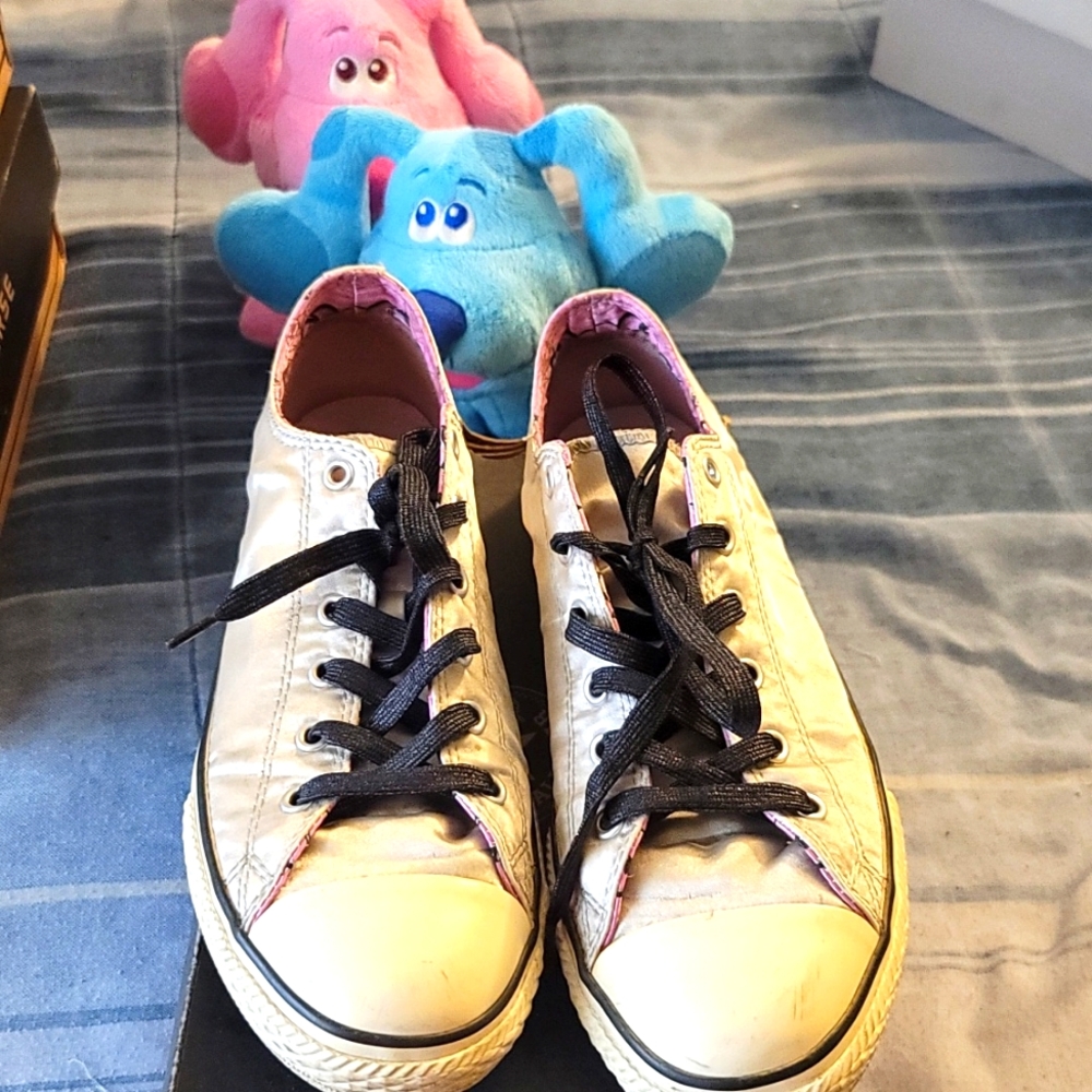 Used  great condition  silver Converse